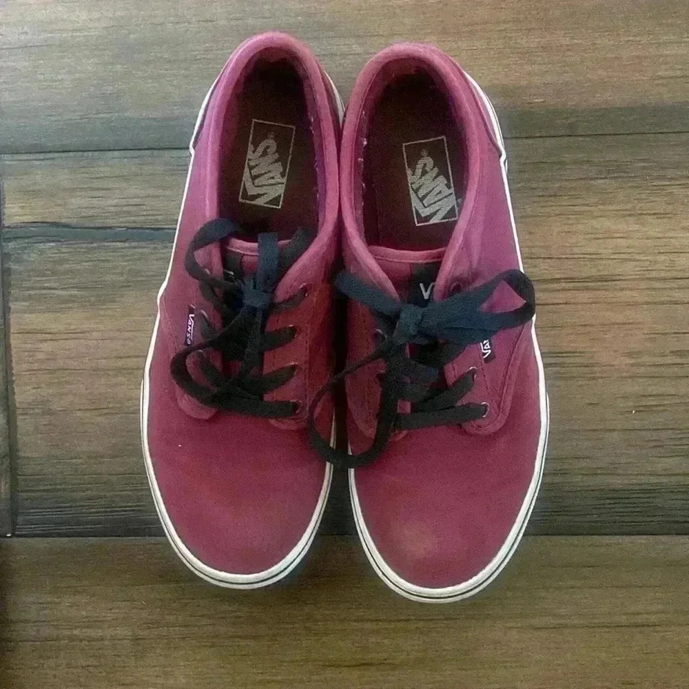 Vans Authentic Lo Burgundy Red Canvas Youth 4.5